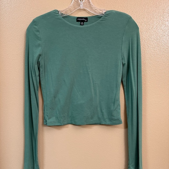 Dry Goods Tops - Dry Goods - Originality Double Layered Rib Tee Emerald